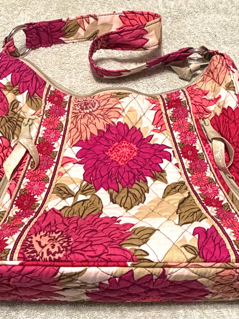 Vera Bradley Pink Floral Quilted Shoulder Bag